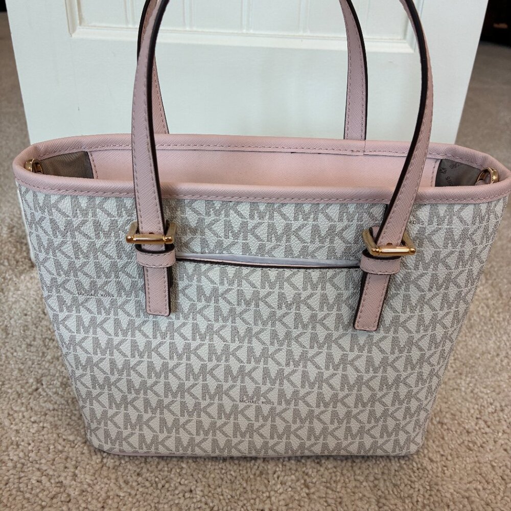 NWOT Michael Kors Jet Set Travel Extra-Small Logo Top-Zip Tote Bag - Picture 6 of 14